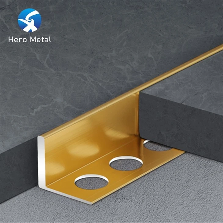 matt gold L shape metal tile trim